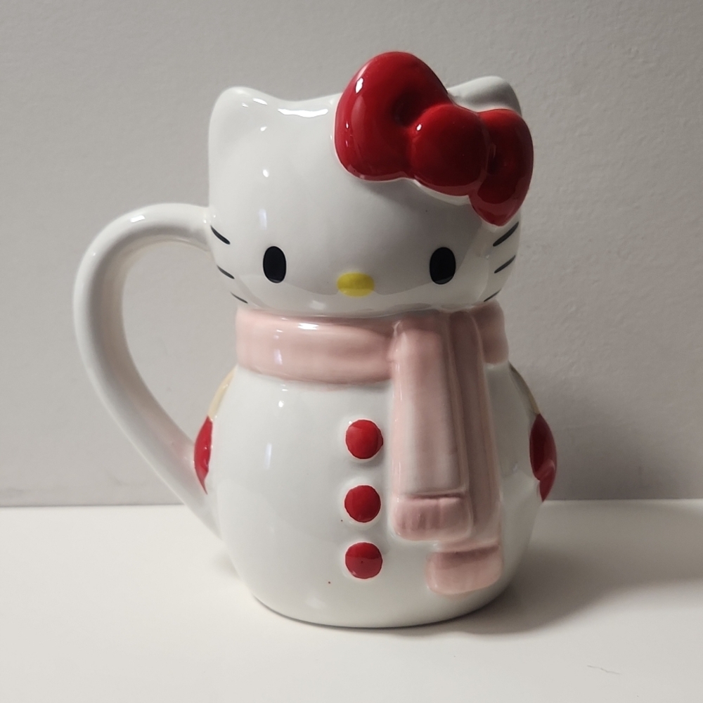 New Hello Kitty Christmas Figural Snowman Ceramic Mug (20oz)